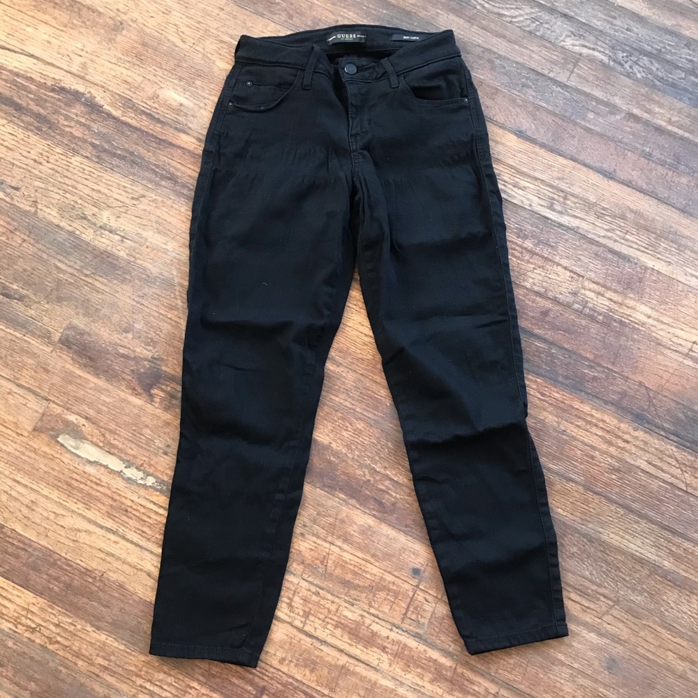 SOLD ❌Guess Sexy Curve 25 Black Crop Jeans Super Skinny Mid High Rise - Picture 2 of 4
